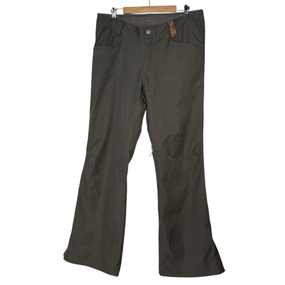 Holden Skinny Fit Flare Waterproof Ski Pants Size L Olive Green Gray Brown